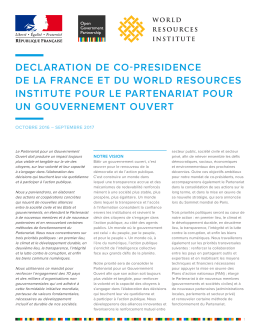 declaration de co-presidence de la france et du world resources