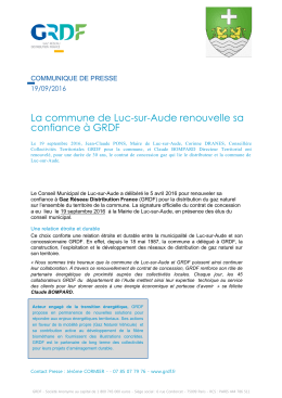 Téléchargez le communiqué de presse - Commune de Luc-sur-Aude