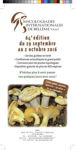Programme 2016 - Les Mycologiades