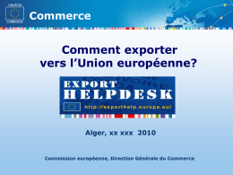 Comment exporter vers l`Union européenne?