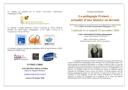 La pédagogie Freinet… - CUIP.fr | Comité Universitaire d`Information