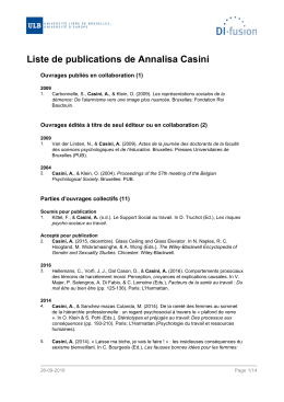 Liste de publications de Annalisa Casini