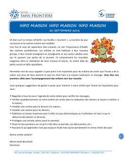 Info-Maison Septembre 2016 - École Sans