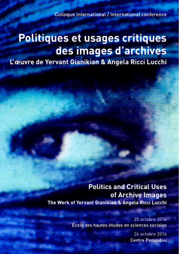 Politiques et usages critiques des images d`archives - Paris