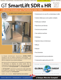 GT SmartLift - Global Tardif Groupe manufacturier d`ascenseurs