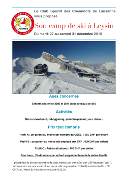 Télécharger le PDF avec toutes les informations sur le camp de ski