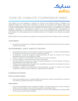 SABIC Supplier Code of Conduct - SABIC
