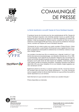 Télécharger le communiqué de presse - Saint Germain-en-Laye