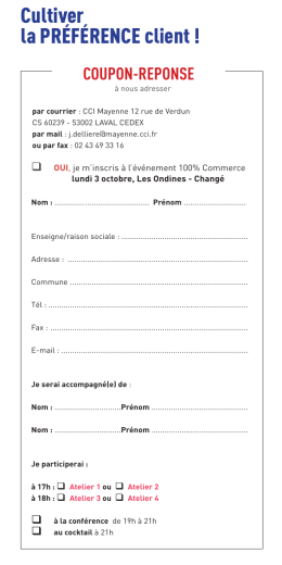 Coupon réponse Format PDF