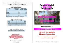Programme du centre social Les Essarts