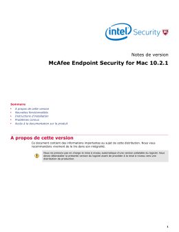 McAfee Endpoint Security for Mac 10.2.1 Notes de version
