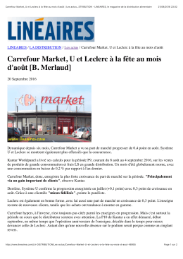 Carrefour Market, U et Leclerc à la fête au mois d`août / Les actus