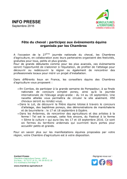 info presse - Chambres d`agriculture