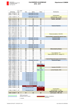 COMEM calendrier academique 2016-2017 - HEIG-VD