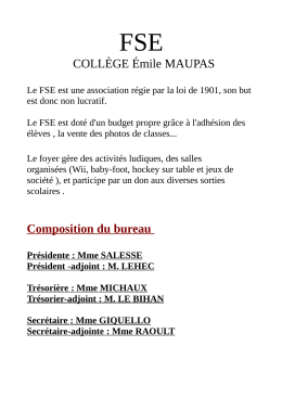 COLLÈGE Émile MAUPAS Composition du bureau