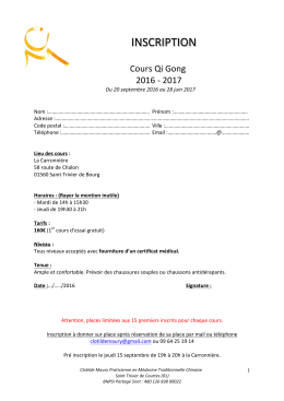 Cours Qi Gong - inscription2016-17