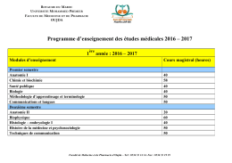 année : 2016 - 2017 - Faculté de medecine et pharmacie oujda
