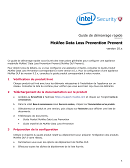 Data Loss Prevention Prevent 10.x Guide de démarrage