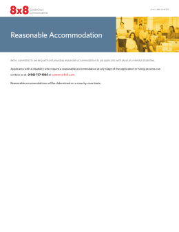 Reasonable Accommodation - 8x8 Support Knowledge Base