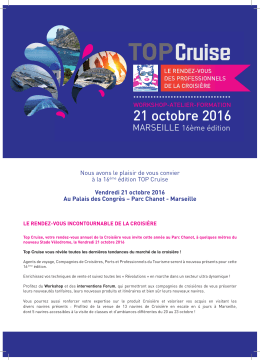 Flyer TOP Cruise 2016 - Club de la Croisière Marseille Provence