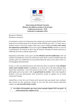 Intervention de Marisol Touraine - Portail de l`économie et des