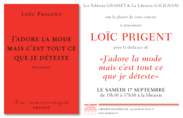 loïc prigent - Librairie Galignani