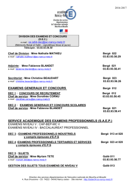 division des examens et concours - Académie de Nancy-Metz