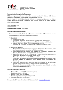 Assistant(e) de Gestion Service : Direction Financière
