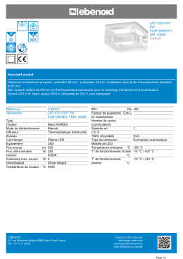 Fiche produit LED ICELIGHT 5W PLAFONNIER 1 DIR