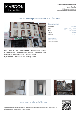 Location Appartement - Aubusson