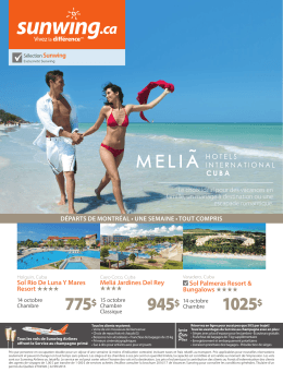 Les hôtels Meliá à Cuba en octobre à partir de 775