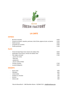la carte - Fresh Factory