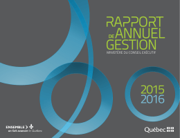 Rapport annuel de gestion 2015-2016