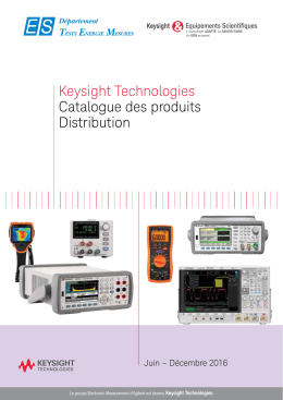 Keysight Technologies Catalogue des produits Distribution