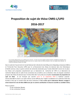 Proposition de sujet de thèse CNRS-L/UPD 2016-2017