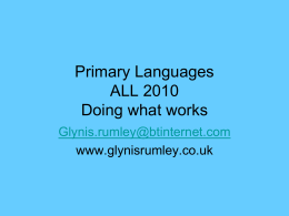 Songs and games for Primary Languages