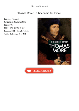 Thomas More : La face cache des Tudors