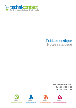 Tableau tactique Notre catalogue - Techni