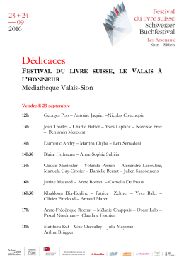 Dédicaces - festival du livre Suisse