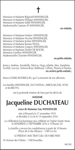 Jacqueline DUCHATEAU