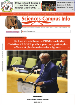 Téléchargez le quotidien Sciences-Campus Info n°154 du mercredi