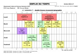 Planning 1er semestre - Université Paris Diderot