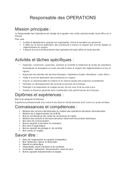 Responsable des OPERATIONS