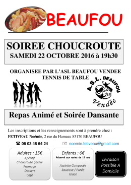 Choucroute de Beaufou 22 Octobre 2016