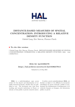 distance-based measures of spatial concentration - Hal-SHS