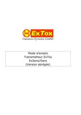 Mode d`emploi Transmetteur ExTox ExSens/Sens (Version abrégée)