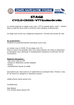 CYCLO-CROSS / VTT Ecoles de vélo