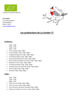 Les productions de La Linotte