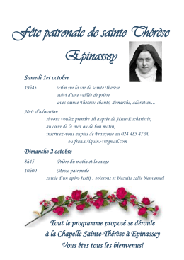 Fête patronale de sainte Thérèse Epinassey - secteur