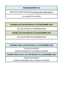 Tournoi EDR n°3 et 4 + Rencontre U6